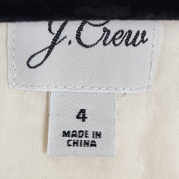 J.Crew Blazer Womens 4 Cream Ivory Pinstripe One Button Notch Lapel Lined Cotton - Picture 13 of 16